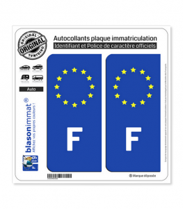 F France - Identifiant Européen | Autocollant plaque immatriculation