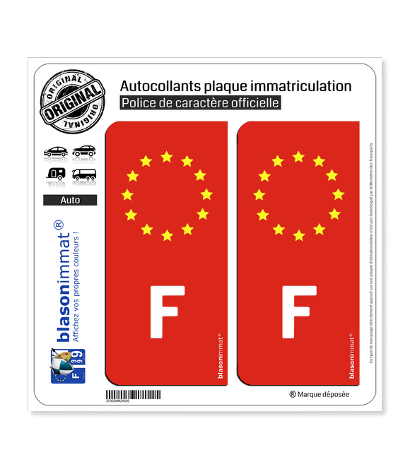 Autocollant plaque immatriculation