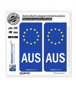 AUS Autralie - Identifiant Européen | Autocollant plaque immatriculation