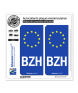 BZH Breizh - Identifiant Européen | Autocollant plaque immatriculation