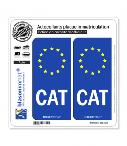 CAT Catalogne - Identifiant Européen | Autocollant plaque immatriculation