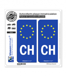 CH Suisse - Identifiant Européen | Autocollant plaque immatriculation