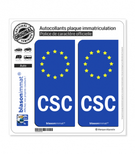 CSC Corse - Identifiant Européen | Autocollant plaque immatriculation