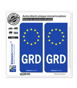 GRD Groland - Identifiant Européen | Autocollant plaque immatriculation