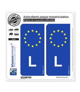 L Luxembourg - Identifiant Européen | Autocollant plaque immatriculation