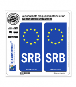 SRB Serbie - Identifiant Européen | Autocollant plaque immatriculation
