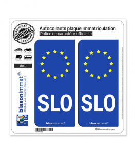 SLO Slovénie - Identifiant Européen | Autocollant plaque immatriculation