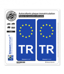 TR Turquie - Identifiant Européen | Autocollant plaque immatriculation