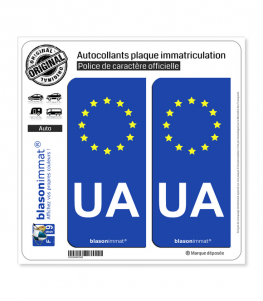 UA Ukraine - Identifiant Européen | Autocollant plaque immatriculation