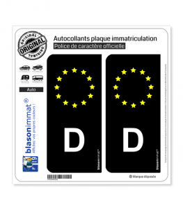 D Allemagne - Identifiant Européen | Autocollant plaque immatriculation