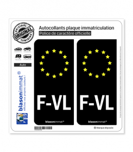 F-VL Flandre Française - Identifiant Européen | Autocollant plaque immatriculation