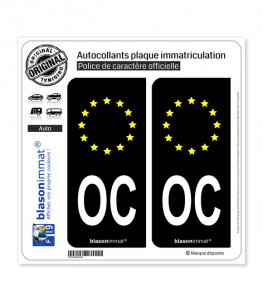 OC Occitanie - Identifiant Européen | Autocollant plaque immatriculation