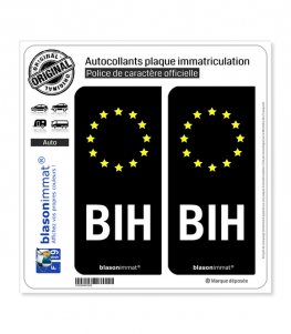 BIH Bosnie-Herzégovine - Identifiant Européen | Autocollant plaque immatriculation