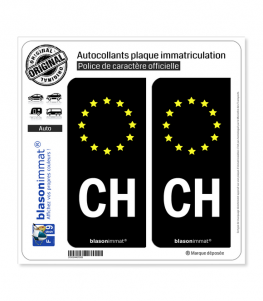 CH Suisse - Identifiant Européen | Autocollant plaque immatriculation