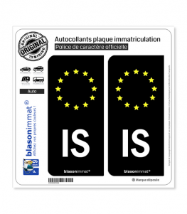 IS Islande - Identifiant Européen | Autocollant plaque immatriculation