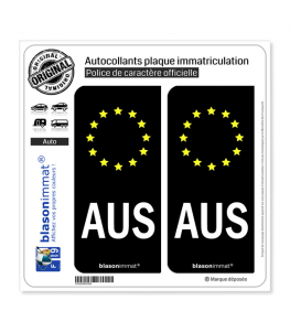 AUS Autralie - Identifiant Européen | Autocollant plaque immatriculation