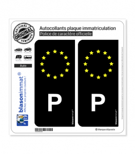 P Portugal - Identifiant Européen | Autocollant plaque immatriculation