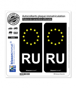 RU Russie - Identifiant Européen | Autocollant plaque immatriculation
