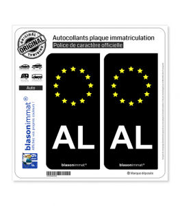 AL Albanie - Identifiant Européen | Autocollant plaque immatriculation