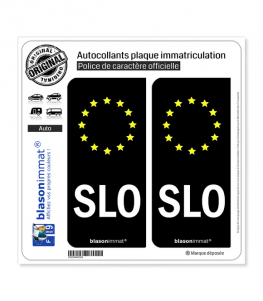 SLO Slovénie - Identifiant Européen | Autocollant plaque immatriculation