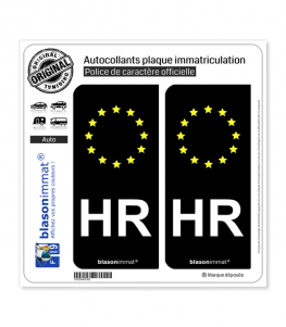 HR Croatie - Identifiant Européen | Autocollant plaque immatriculation