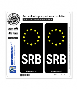 SRB Serbie - Identifiant Européen | Autocollant plaque immatriculation