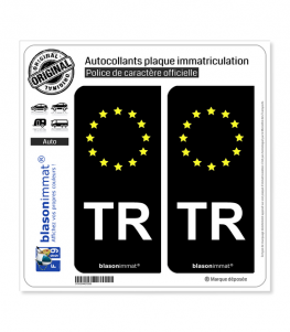TR Turquie - Identifiant Européen | Autocollant plaque immatriculation