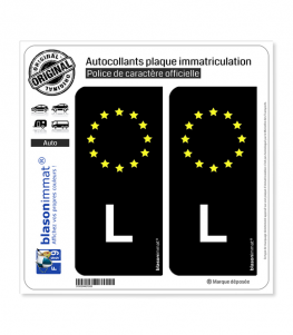 L Luxembourg - Identifiant Européen | Autocollant plaque immatriculation