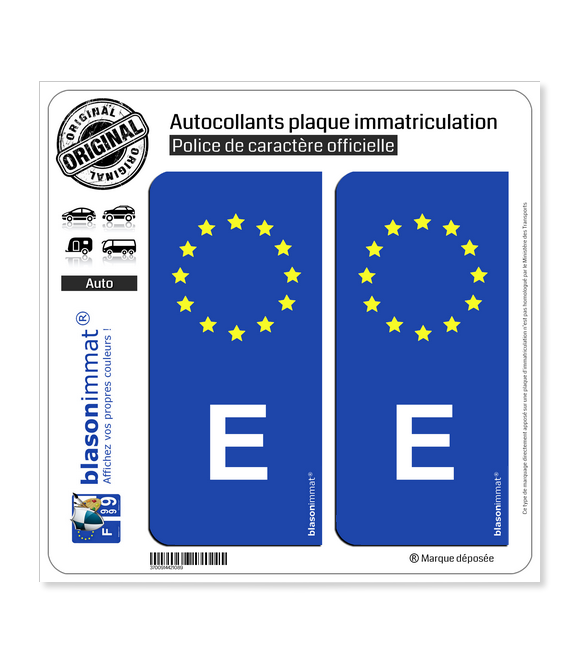 E Espagne - Identifiant Européen | Autocollant plaque immatriculation