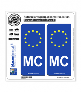 MC Monaco - Identifiant Européen | Autocollant plaque immatriculation