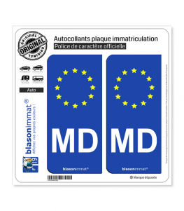 MD Moldavie - Identifiant Européen | Autocollant plaque immatriculation