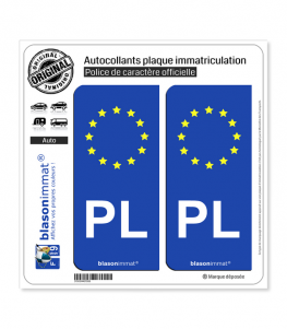 PL Pologne - Identifiant Européen | Autocollant plaque immatriculation