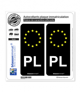 PL Pologne - Identifiant Européen | Autocollant plaque immatriculation