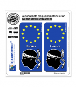 Corsica - Identifiant Européen | Autocollant plaque immatriculation