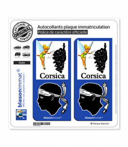 Corsica Fée Clochette - Identifiant Européen | Autocollant plaque immatriculation