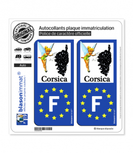 F Corsica Fée Clochette - Identifiant Européen | Autocollant plaque immatriculation