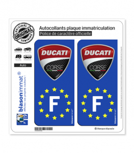 F Ducati Corse - Identifiant Européen | Autocollant plaque immatriculation