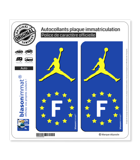 F Jumpman - Identifiant Européen | Autocollant plaque immatriculation