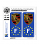 F Porsche - Identifiant Européen | Autocollant plaque immatriculation