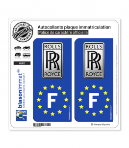 F Rolls Royce - Identifiant Européen | Autocollant plaque immatriculation