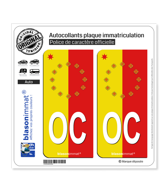 OC Occitanie Collector - Identifiant Européen | Autocollant plaque immatriculation