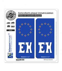 EH Euskal Herria - Identifiant Européen | Autocollant plaque immatriculation