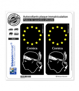 Corsica - Identifiant Européen | Autocollant plaque immatriculation