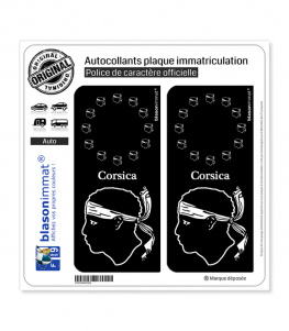 Corsica - Identifiant Européen II | Autocollant plaque immatriculation