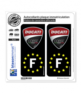 F Ducati Corse - Identifiant Européen | Autocollant plaque immatriculation