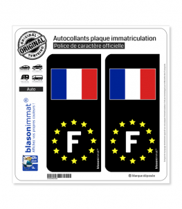 F France Drapeau - Identifiant Européen | Autocollant plaque immatriculation