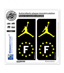 F Jumpman - Identifiant Européen | Autocollant plaque immatriculation