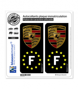 F Porsche - Identifiant Européen | Autocollant plaque immatriculation