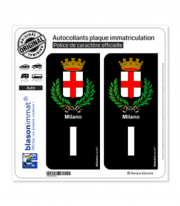 I Milan Armoiries - Identifiant Européen | Autocollant plaque immatriculation