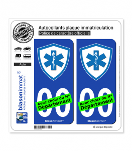 Ambulancier - Blason | Autocollant plaque immatriculation